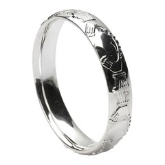 Claddagh Court Shape Silver Wedding Ring