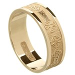 Celtic Cross Yellow Gold Wedding Ring - Gents