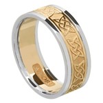 Lovers Knot Gold Wedding Band with Trim - Ladies