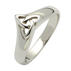 Celtic Trinity Knot Silver Wishbone Ring