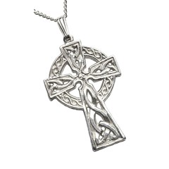 Very Large Two Sided Silver Celtic Cross