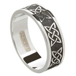 Lovers Knot Oxidized Silver Wedding Band - Gents
