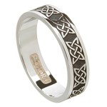 Lovers Knot Oxidized Silver Wedding Band - Ladies