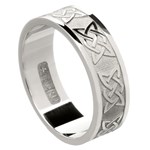 Lovers Knot White Gold Wedding Band - Gents