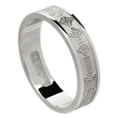 Celtic Cross White Gold Wedding Ring