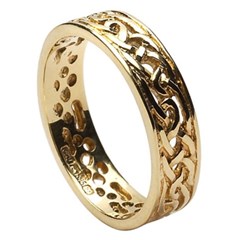 Filagree Celtic Yellow Gold Wedding Ring