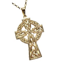 Very Large Two Sided Yellow Gold Celtic Cross