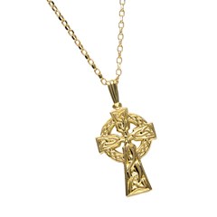 Double Sided Yellow Gold Celtic Cross