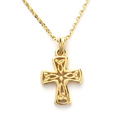 Small Yellow Gold Celtic Cross