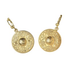 Celtic Warrior Large Yellow Gold Earrings