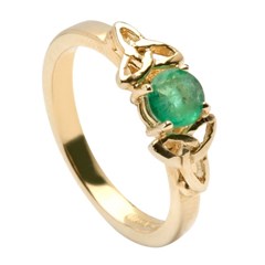 Emerald Trinity Knot Engagement Ring