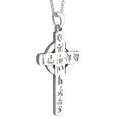 History Of Ireland Silver Celtic Cross Necklace