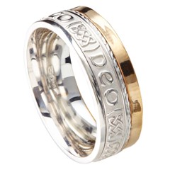 Love Forever Eternal Promise White Gold with Yellow Rail Band