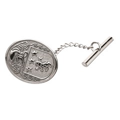 Coat of Arms Oval White Gold Tie Tac