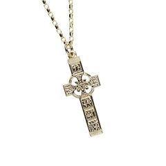 Monasterboice Muiredeach High Cross Small Yellow Gold Necklace