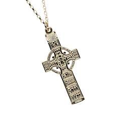 Monasterboice Muiredeach High Cross Large Yellow Gold Necklace