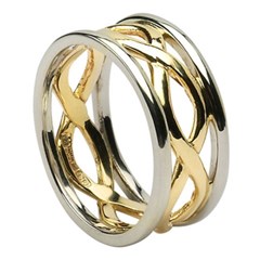 Infinity Weave Wedding Ring with Trim
