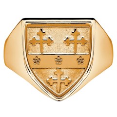 Gents Coat Of Arms Shield Yellow Gold Ring