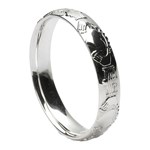 Claddagh Court Shape Silver Wedding Ring - Ladies
