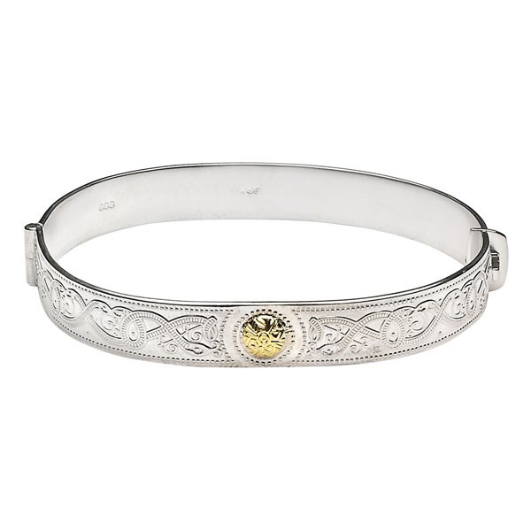 Celtic Warrior Bangle with 18k Gold Bead