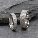 Ladies Celtic Warrior Silver Wedding Band - Matching Wedding Rings