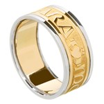 My Soul Mate Gold Wedding Ring with Trim - Gents