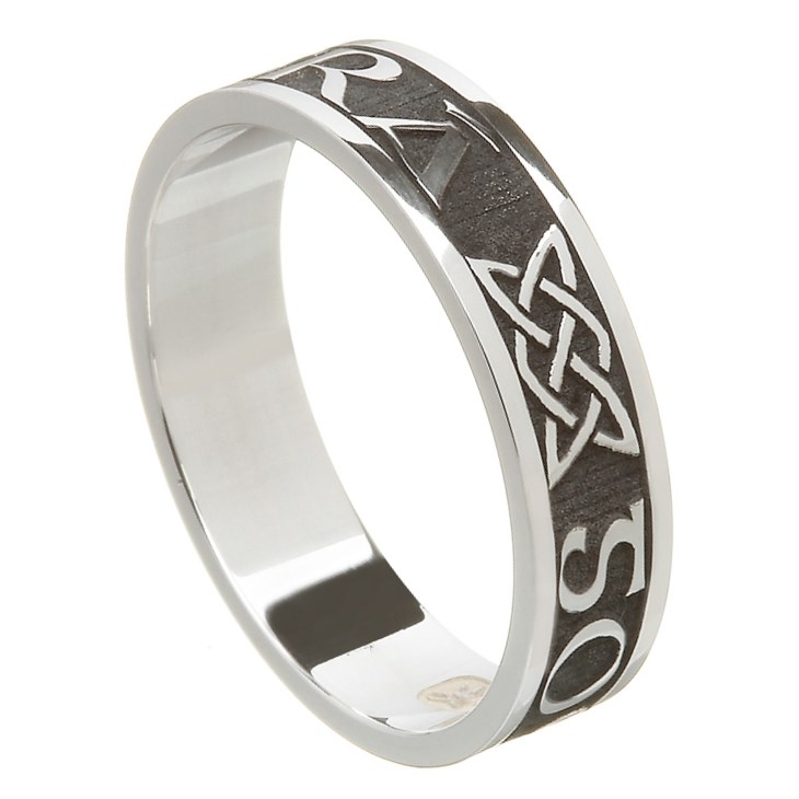 Love Forever Oxidized Silver Wedding Ring - Ladies