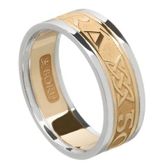 Love Forever Gold Wedding Ring with Trim