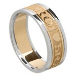 Love Of My Heart Gold Wedding Ring with Trim - Ladies