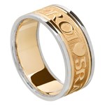 Love Of My Heart Gold Wedding Ring with Trim - Gents