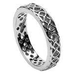 Pierced Celtic Knot Silver Wedding Ring - Ladies