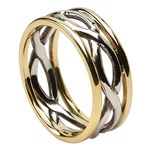 Infinity Weave Wedding Ring with Trim - Ladies