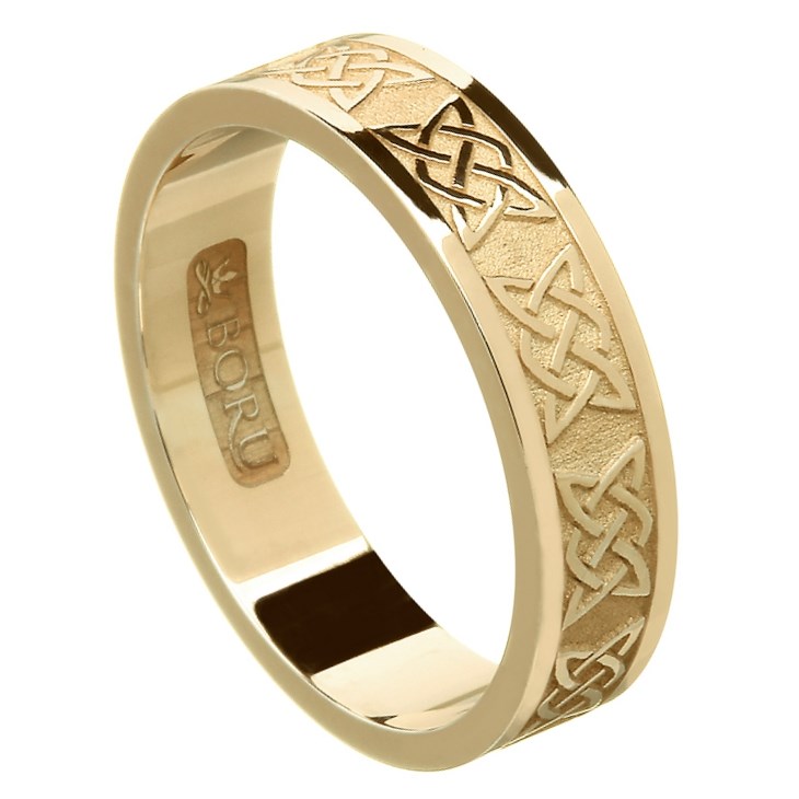 Lovers Knot Yellow Gold Wedding Band - Ladies