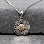 Celtic Warrior Small Pendant  with 18k Gold Bead
