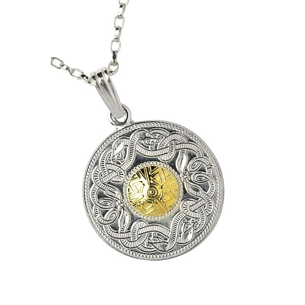 Celtic Warrior Large Pendant with 18k Gold Bead