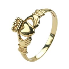 Baby Yellow Gold Claddagh Ring