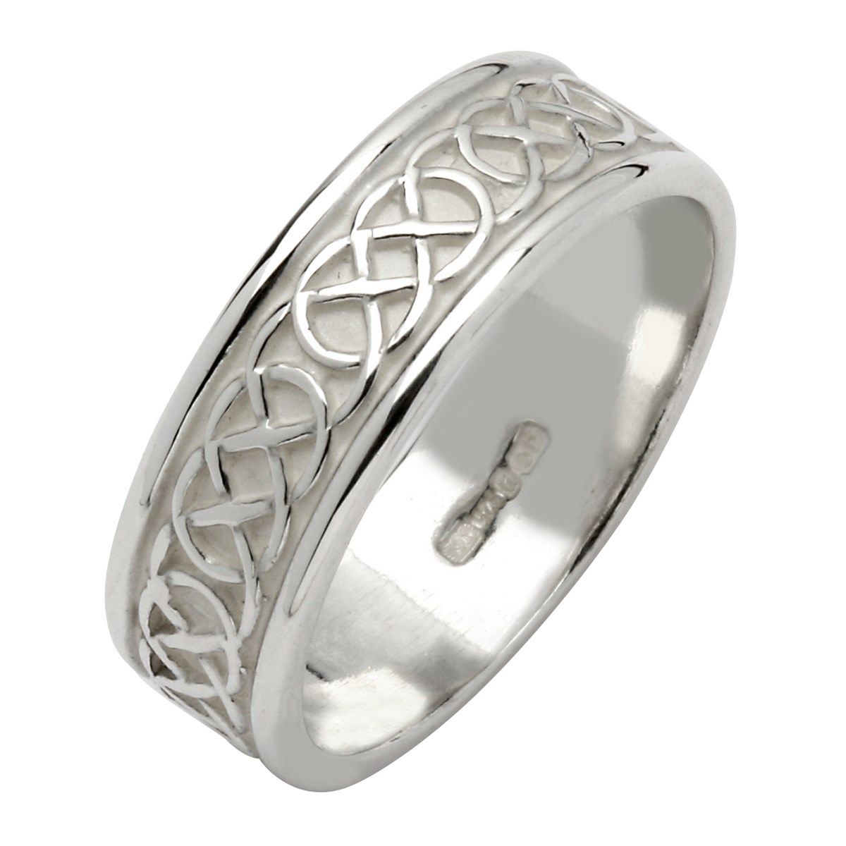 Celtic Closed Knot Silver Wedding Band - Ladies