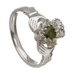 Claddagh Diamond & Emerald Cluster Ring