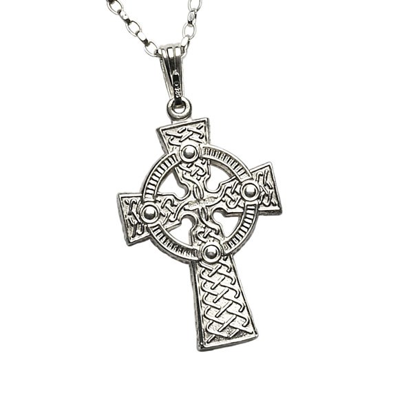 Large Two Sided Silver Celtic Cross