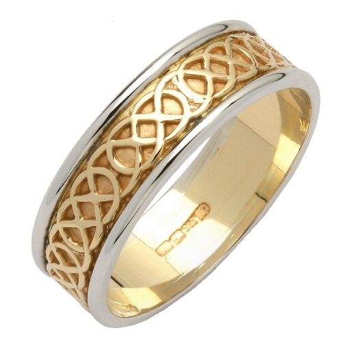 Celtic Closed Knot Wedding Band with Trim