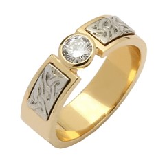 Trinity Solitaire Ring with Brilliant Cut Diamond