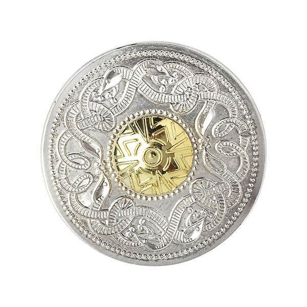 Celtic Warrior Brooch with 18k Gold Bead