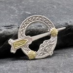 Traditional Silver with 18k Gold Tara Brooch