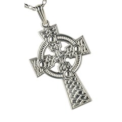 Large Traditional Silver Celtic Cross