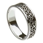 Solid Trinity Knot Silver Band - Oxidized Silver