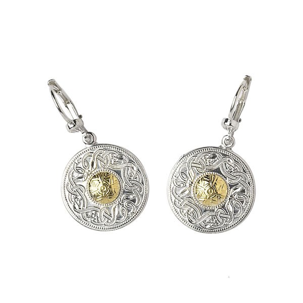 Celtic Warrior Earrings with 18k Gold Bead
