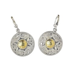 Celtic Warrior Large Earrings with 18k Gold Bead