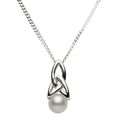 Celtic Trinity Knot Pearl Pendant