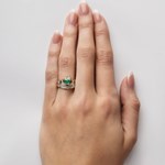 Claddagh Ring with Emerald and Diamonds - Matching Wedding Ring