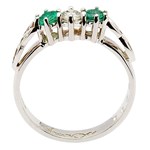 Diamond and Emerald Trinity Knot Engagement Ring
